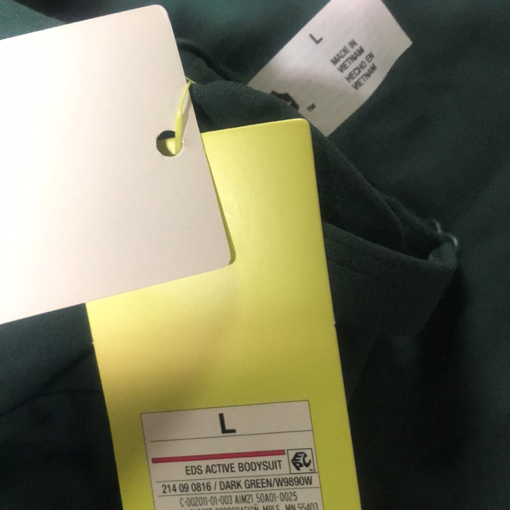 All In Motion Everyday Soft Active Bodysuit Unitard Open Back Green | NWT! - Picture 13 of 14